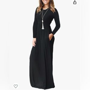 Women Sz M Long Sleeve Loose Plain Maxi Dresses
Casual Long Dresses with Pockets